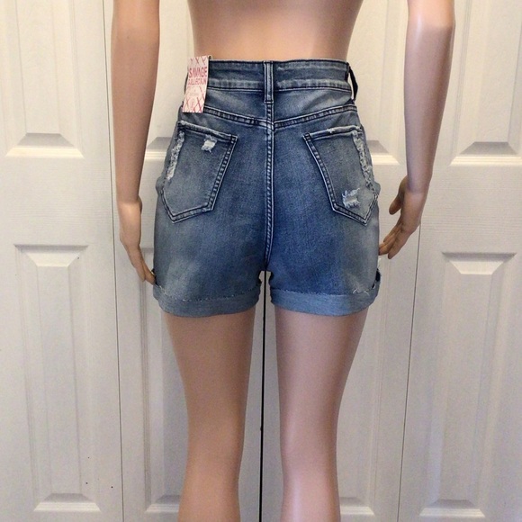 Elite Jeans Savage Collection High Rise Distressed Cuffed Denim Shorts Size 13 - Picture 3 of 9